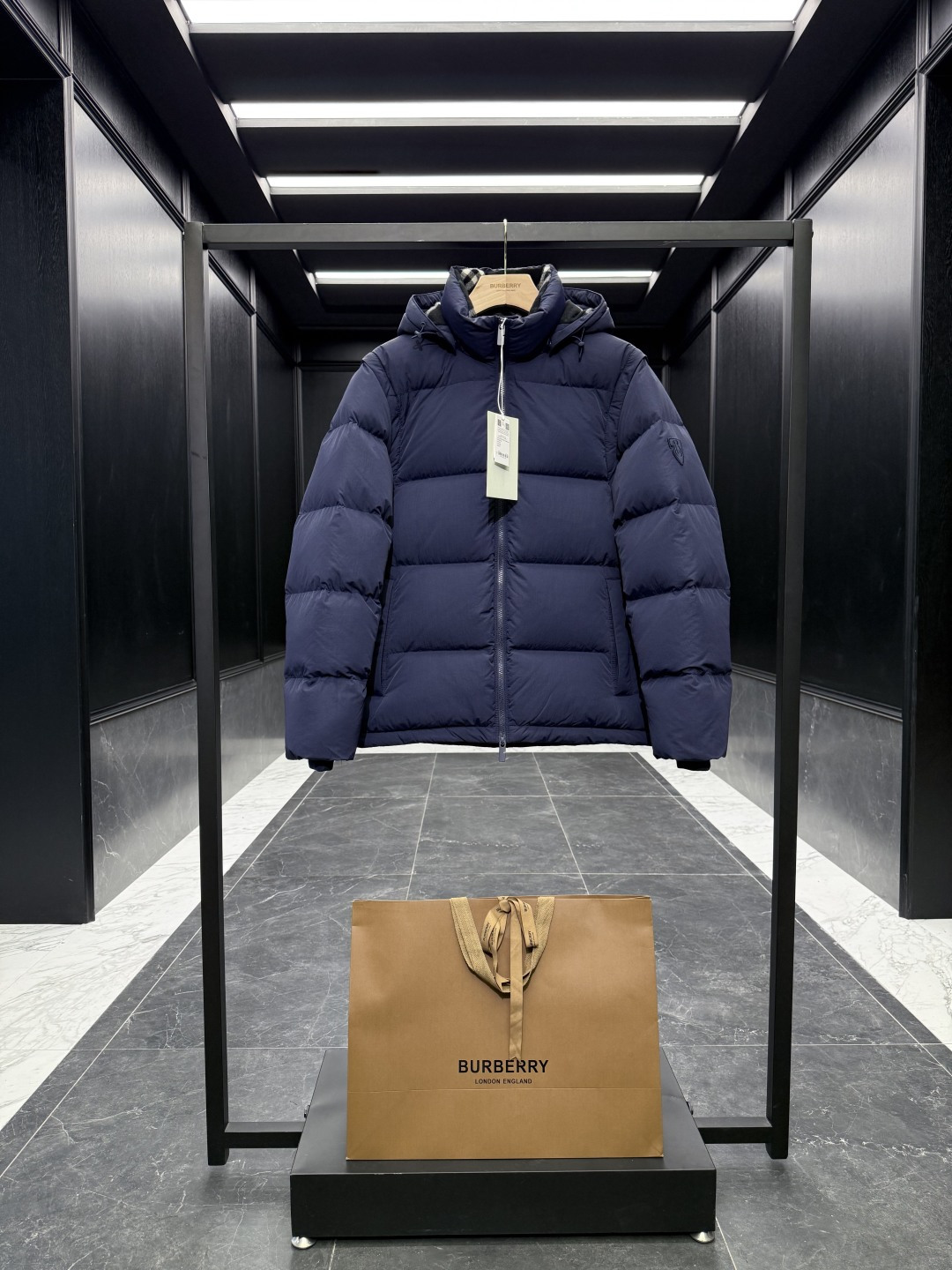 Burberry Vest Wool Black Hooded S-xxl