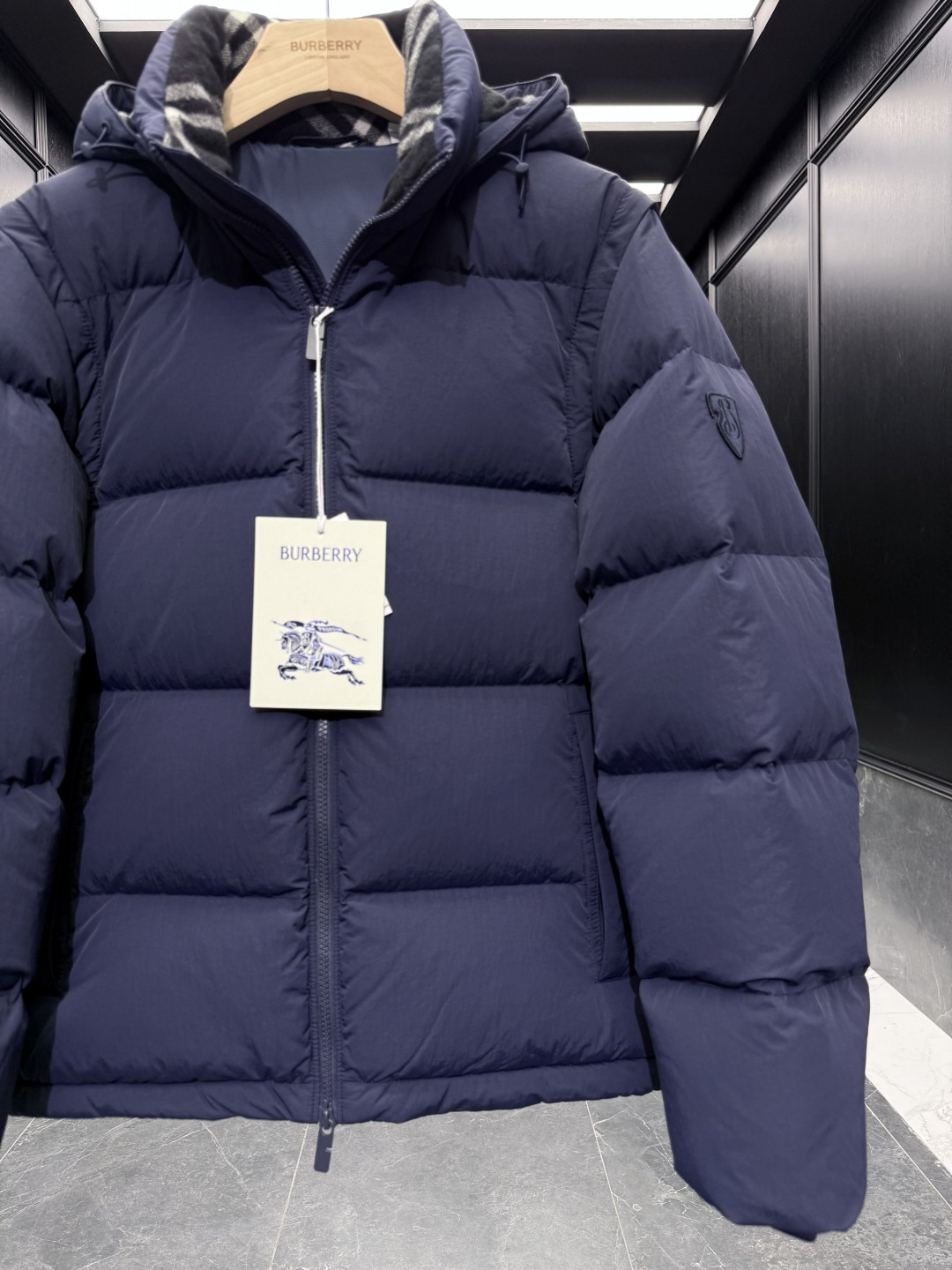 Burberry Vest Wool Black Hooded S-xxl