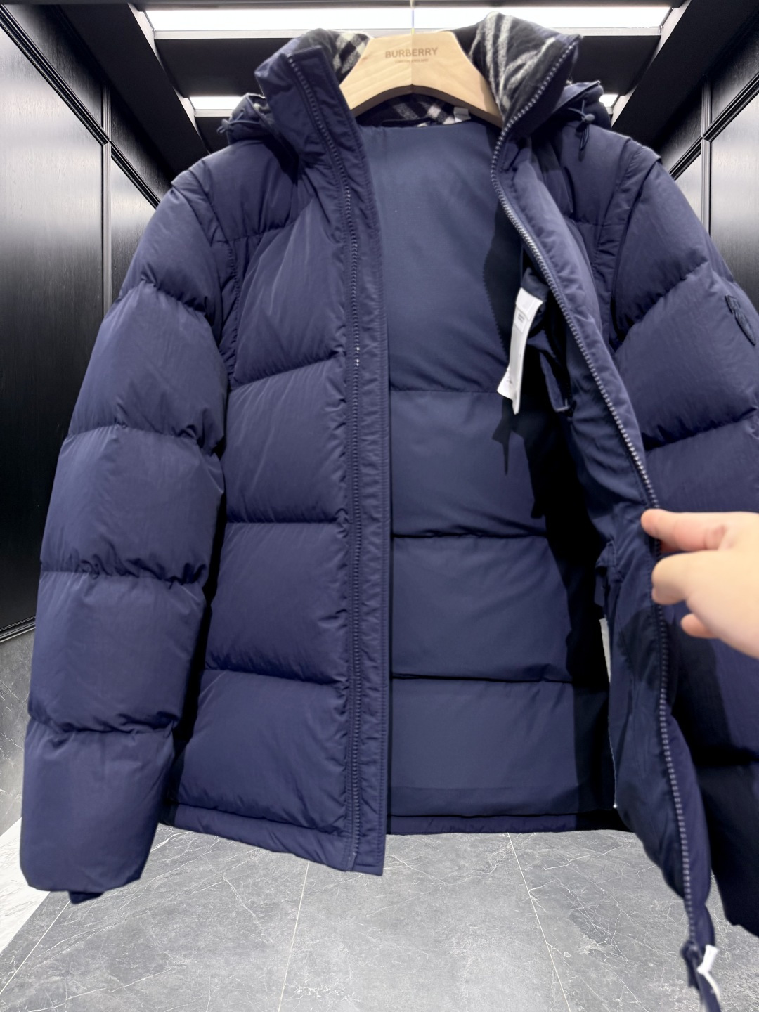 Burberry Vest Wool Black Hooded S-xxl