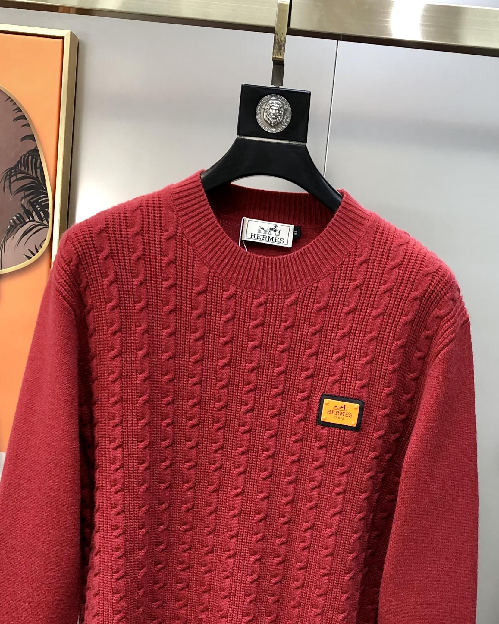 Hermès Male Basic Clothing Wool Red S-m-l-xl