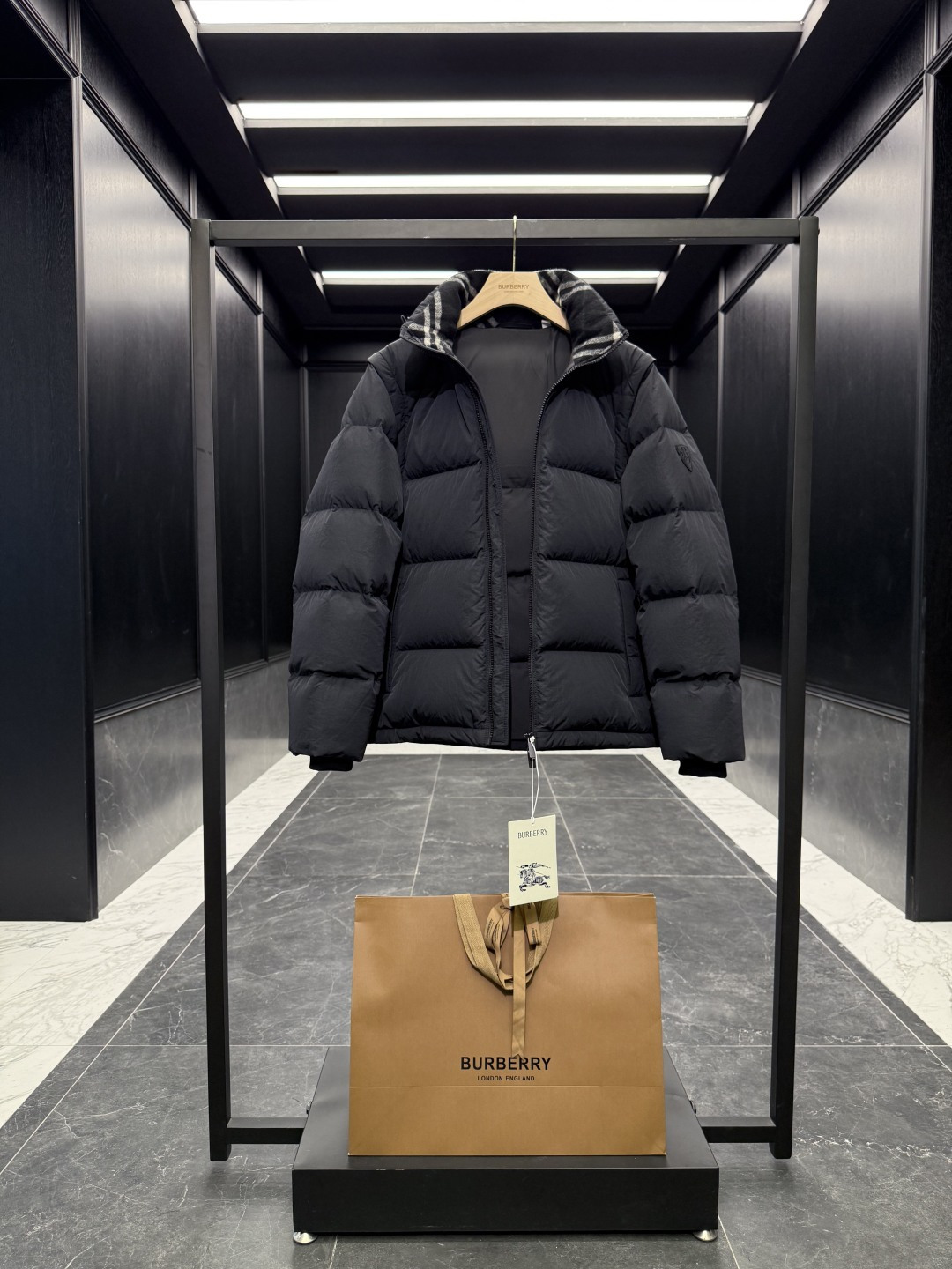 Burberry Vest Wool Black Hooded S-xxl