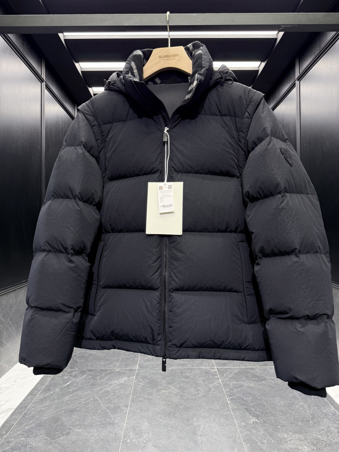 Burberry Vest Wool Black Hooded S-xxl