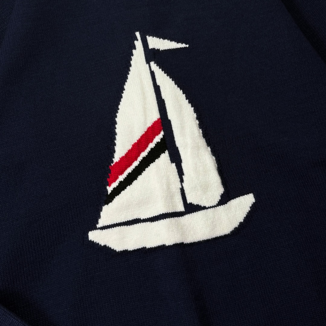 Thom Browne Couple Basic Clothing Wool Blue Hooded S-m