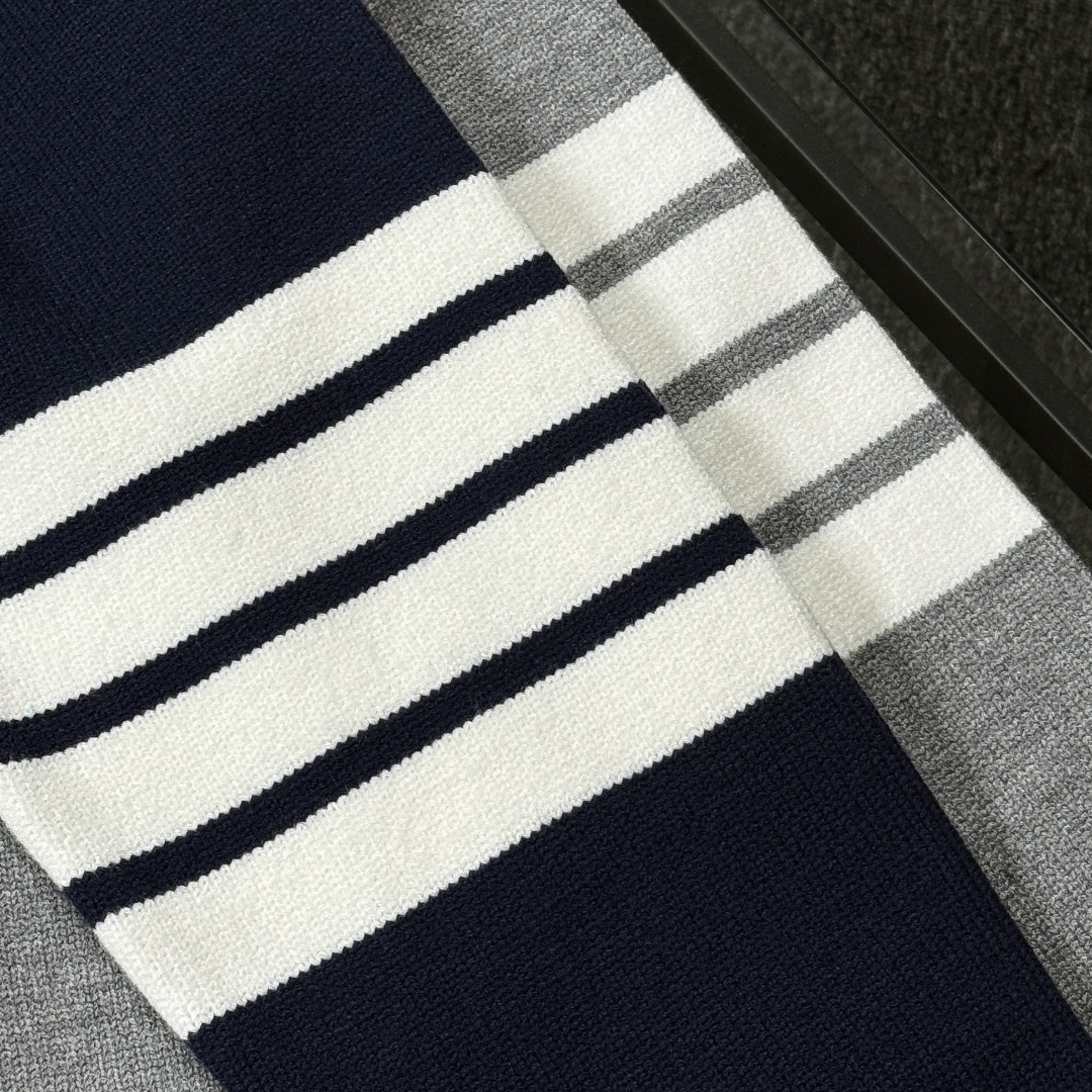 Thom Browne Couple Basic Clothing Wool Blue Hooded S-m