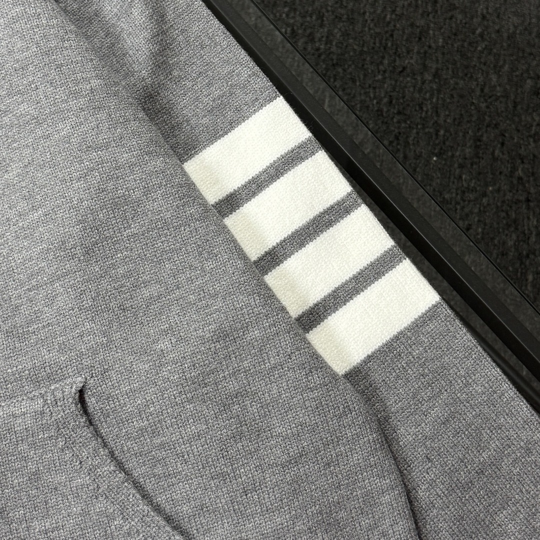 Thom Browne Couple Basic Clothing Wool Blue Hooded S-m