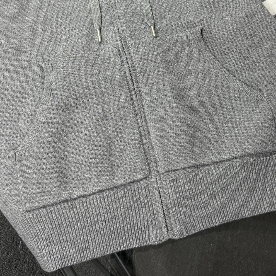 Thom Browne Couple Basic Clothing Wool Blue Hooded S-m