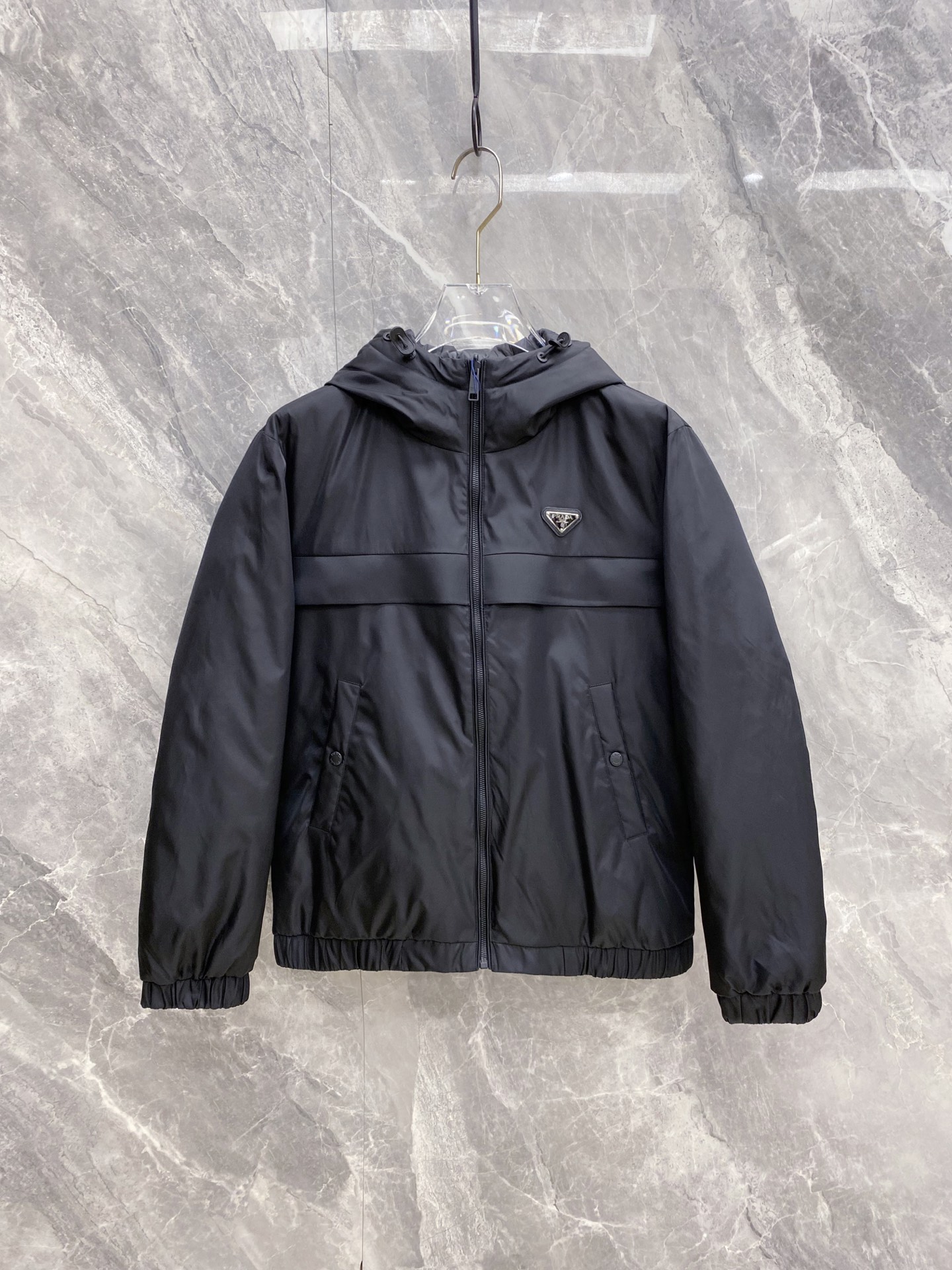 Prada Down Jacket Black Hooded M-54-48-56-50-52