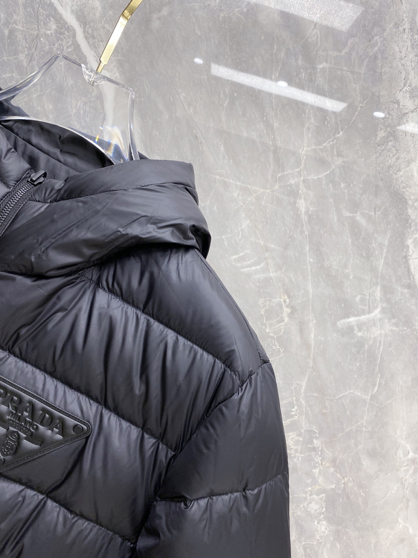 Prada Down Jacket Black Hooded M-54-48-56-50-52