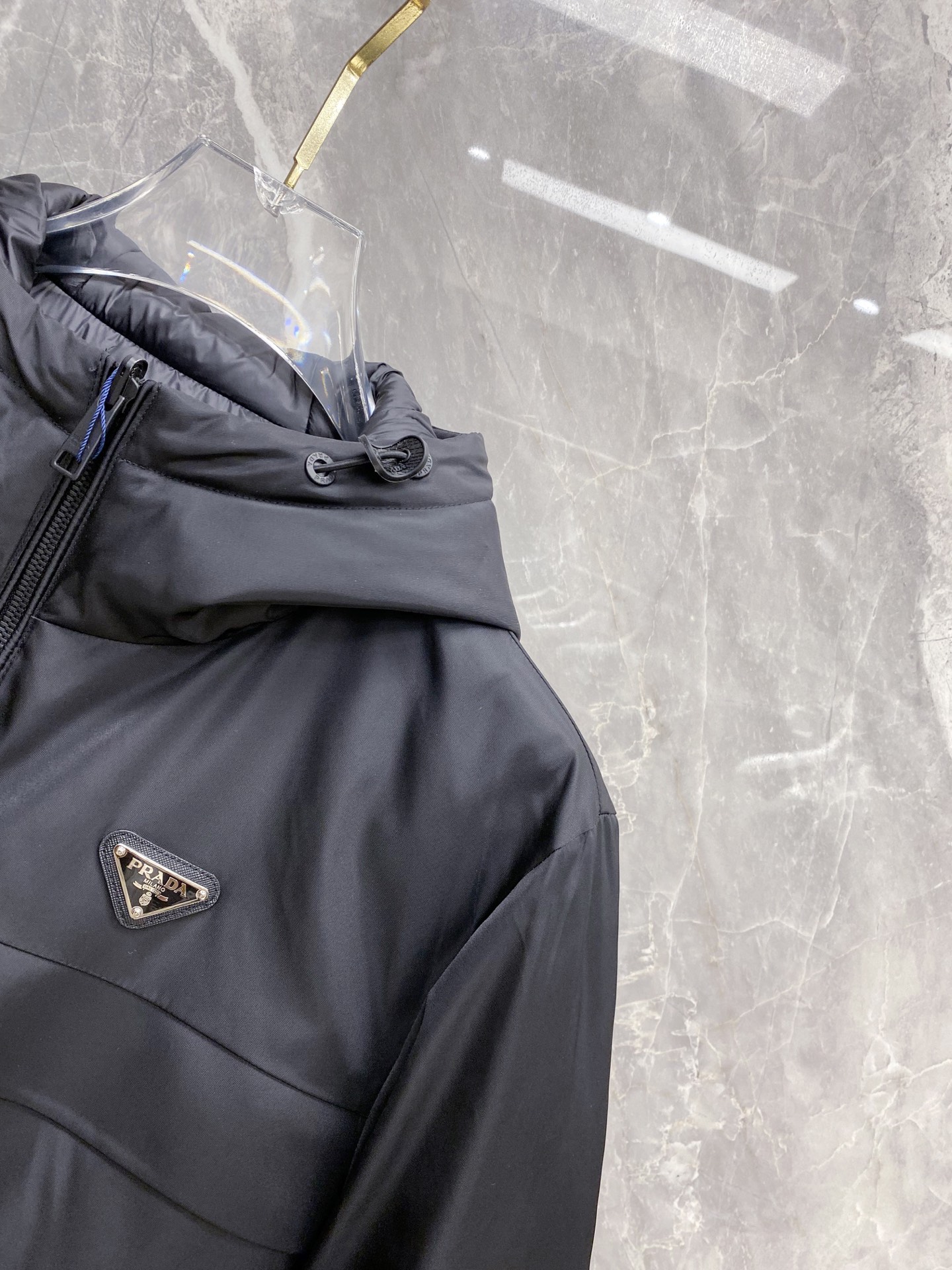 Prada Down Jacket Black Hooded M-54-48-56-50-52