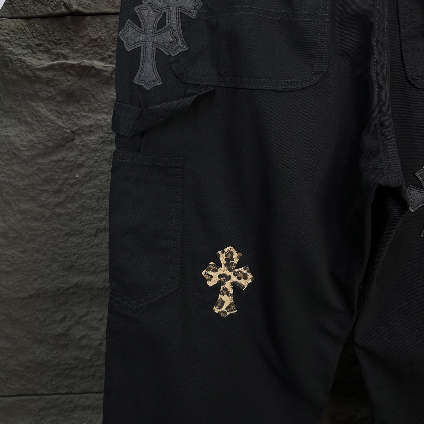 Chrome Hearts Couple Jeans Black Loose Fit