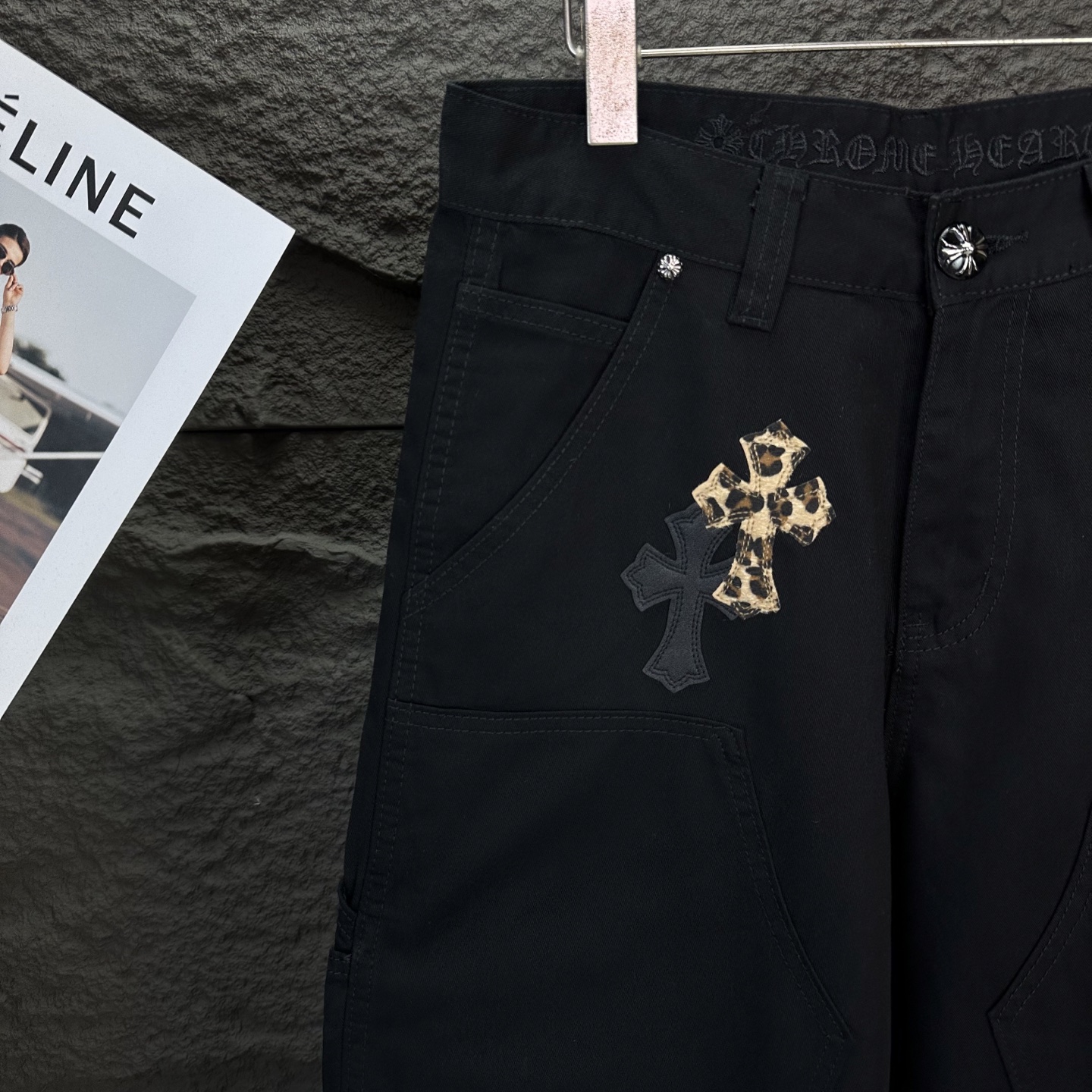 Chrome Hearts Couple Jeans Black Loose Fit