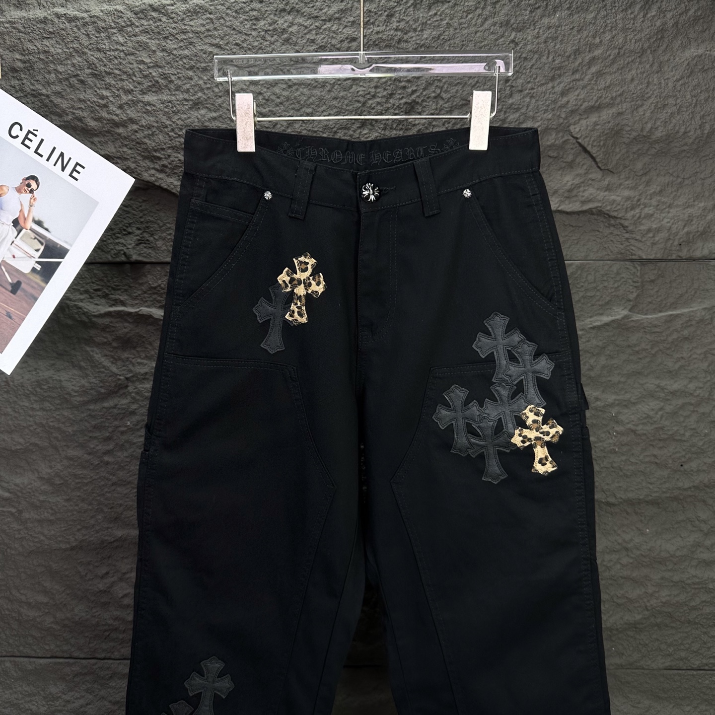 Chrome Hearts Couple Jeans Black Loose Fit