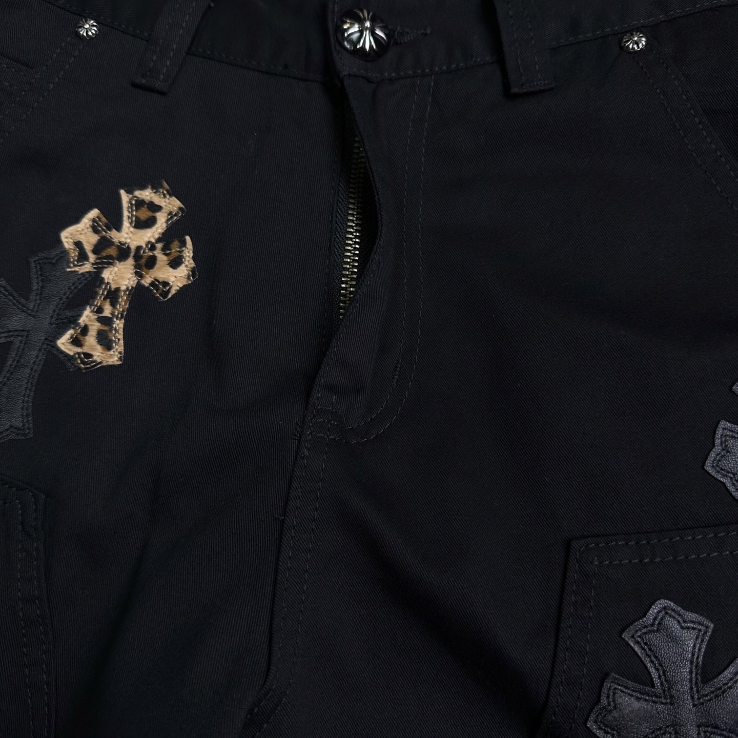 Chrome Hearts Couple Jeans Black Loose Fit