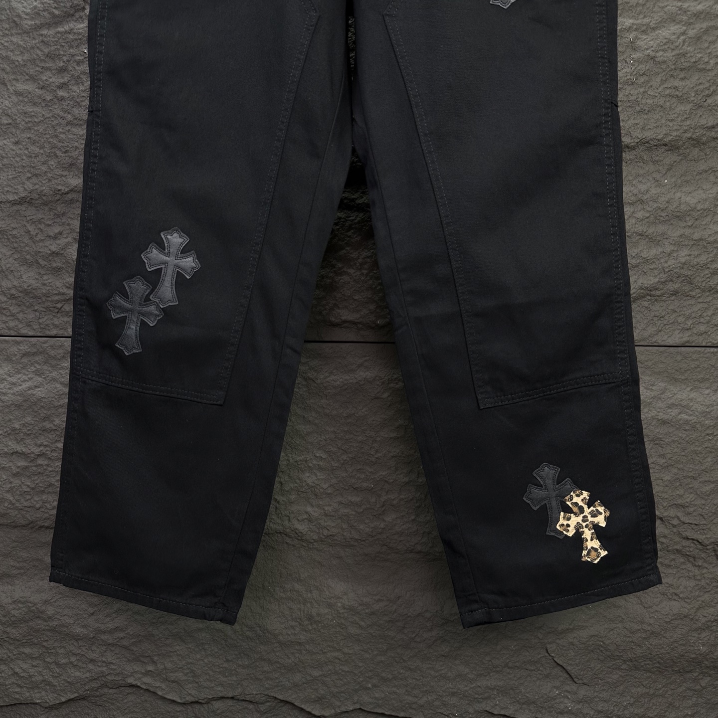 Chrome Hearts Couple Jeans Black Loose Fit