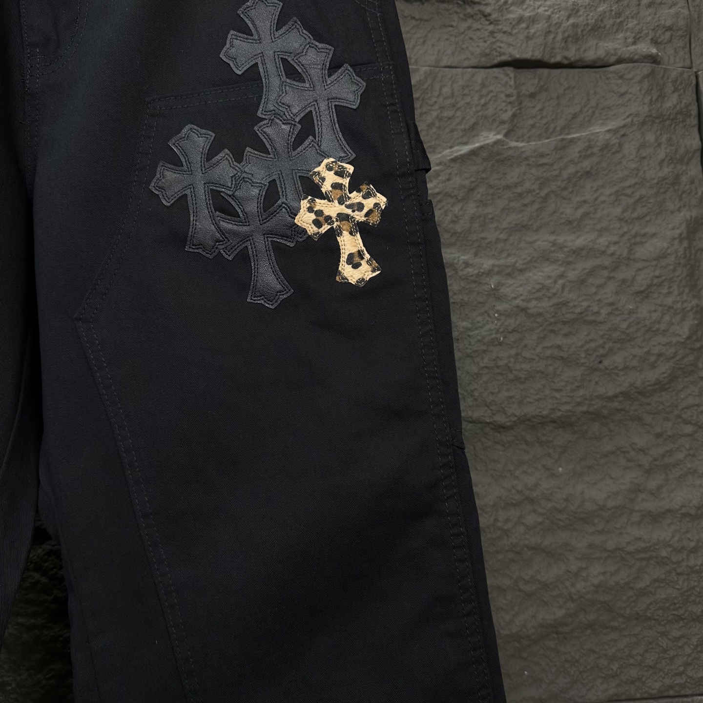 Chrome Hearts Couple Jeans Black Loose Fit