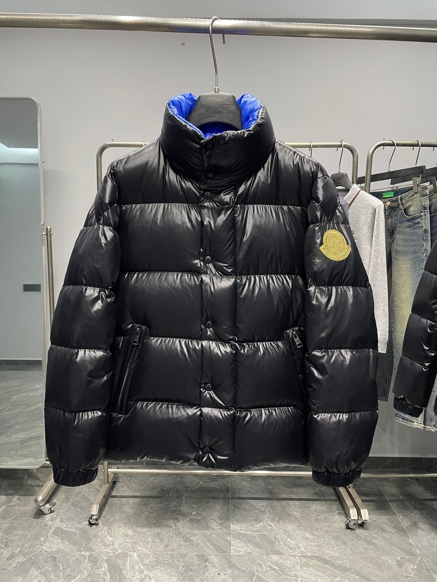 Down Jacket White Duck Down Black M-l-xl