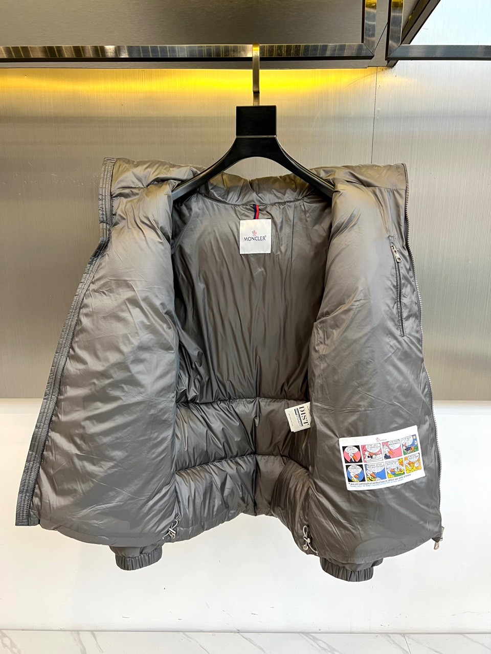 Moncler Down Jacket Goose Down Gray Hooded M-l