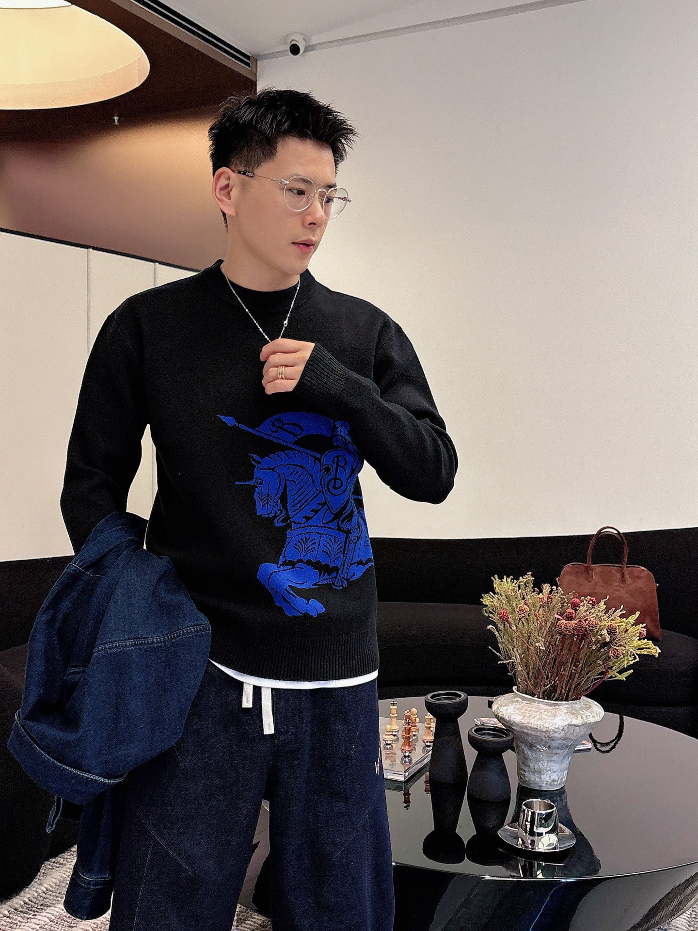 Burberry Male Basic Clothing Wool Loose Fit M-xl