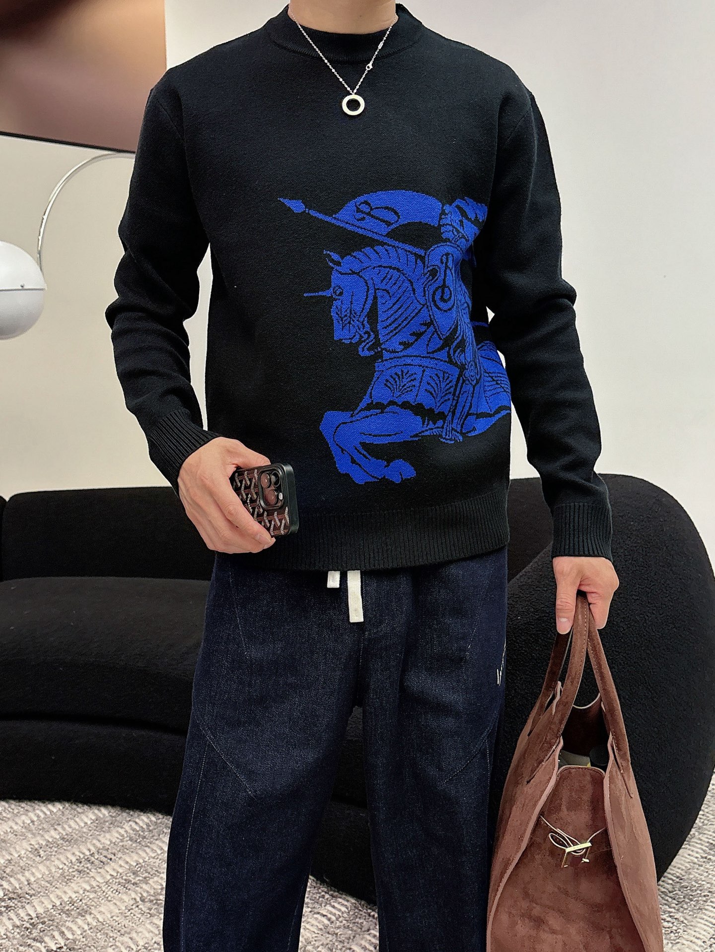 Burberry Male Basic Clothing Wool Loose Fit M-xl