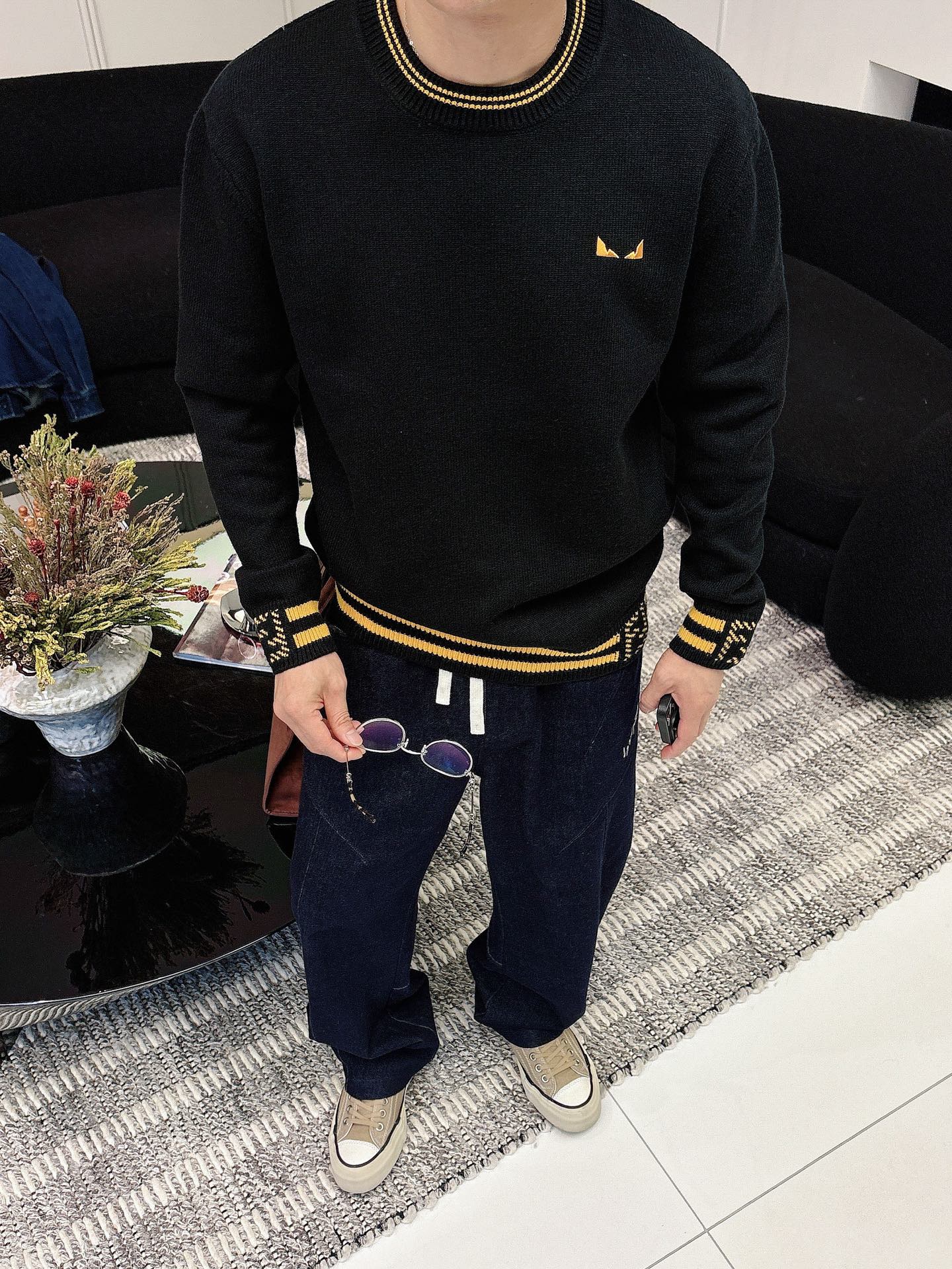 Fendi Male Basic Clothing Wool Loose Fit M-xl