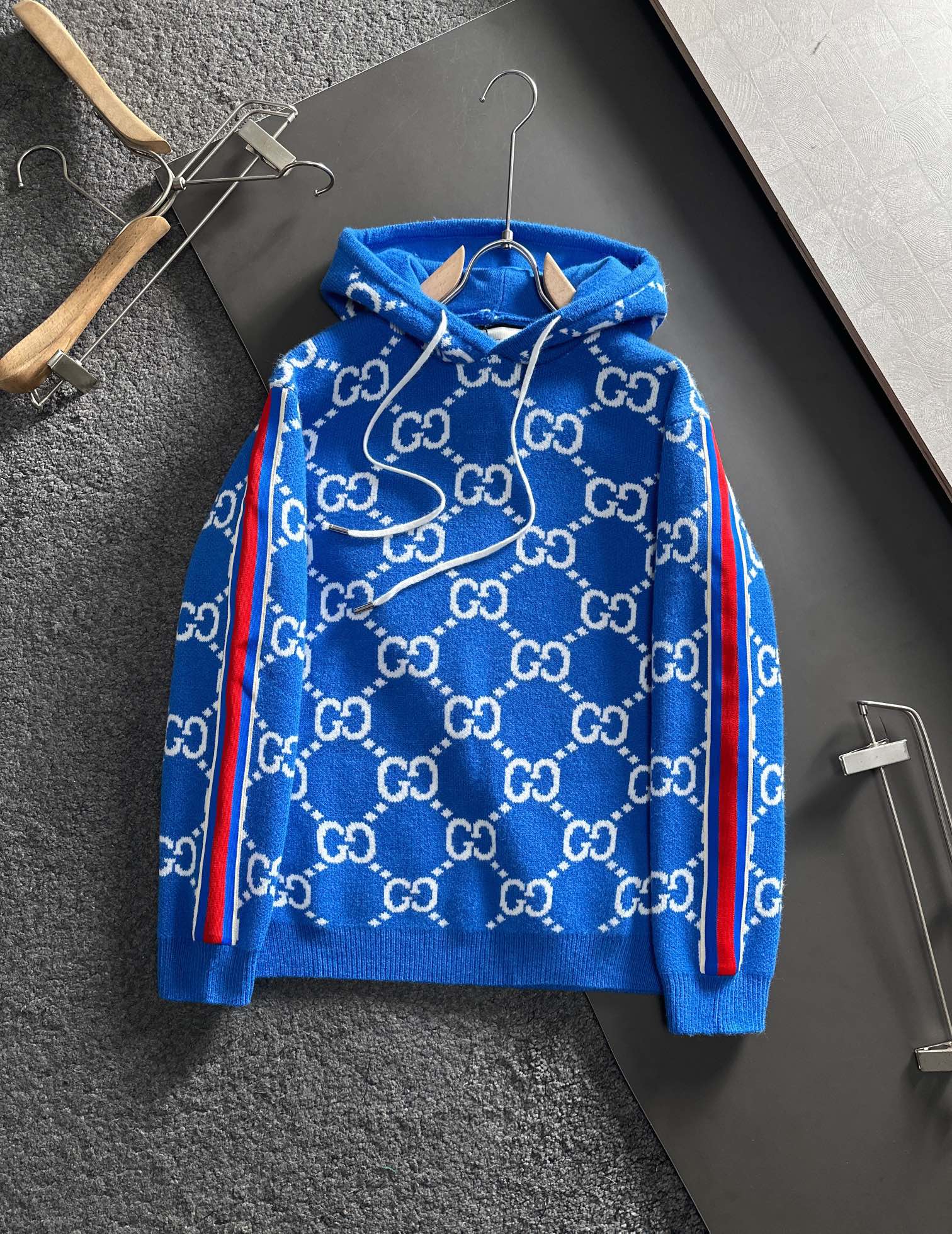 Gucci Hoodie Wool Blue S-xl