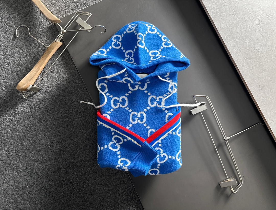 Gucci Hoodie Wool Blue S-xl