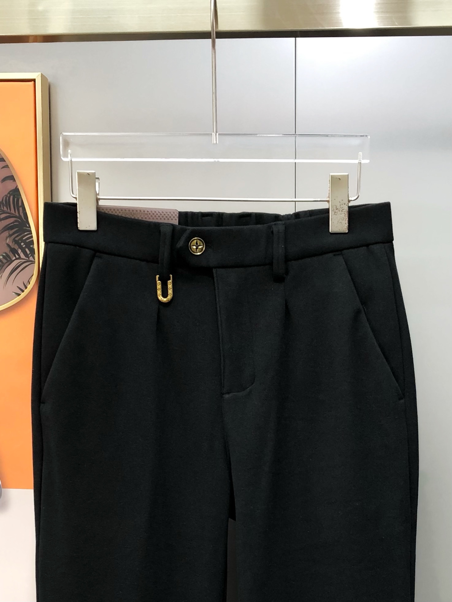 Louis Vuitton Male Basic Clothing Cotton Black Slim Fit L-38