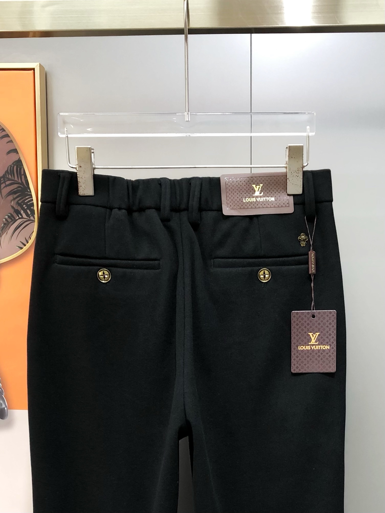 Louis Vuitton Male Basic Clothing Cotton Black Slim Fit L-38