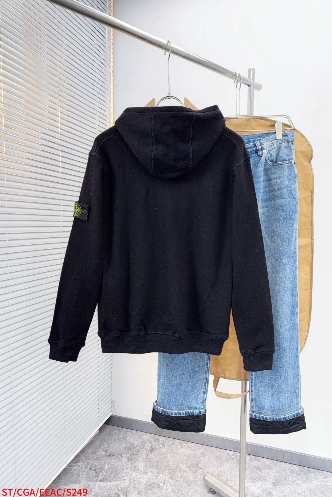 Stone Island Couple Hoodie Black Hooded S-m-l-xl-xxl