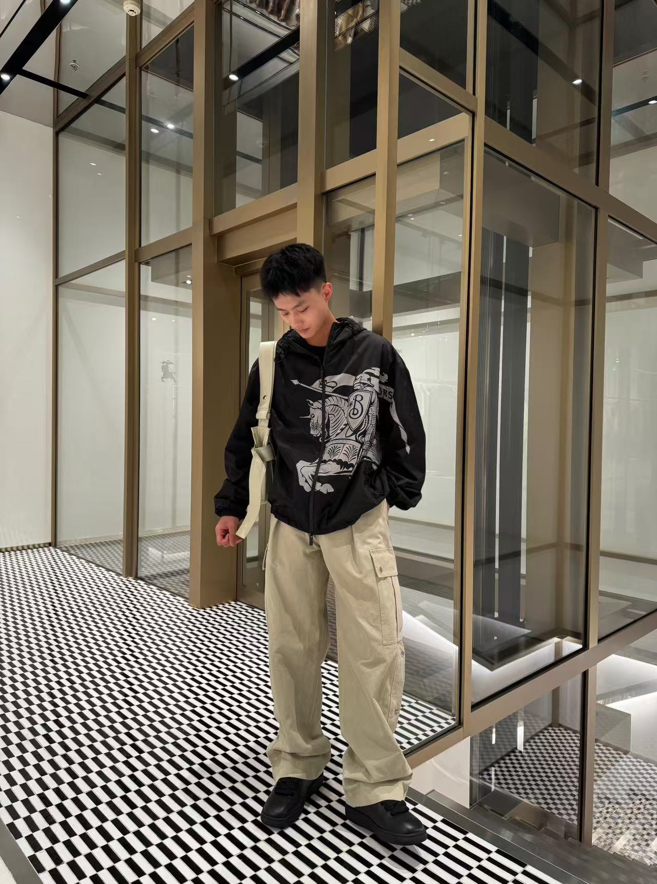 Burberry Jacket Black Hooded S-m-xl