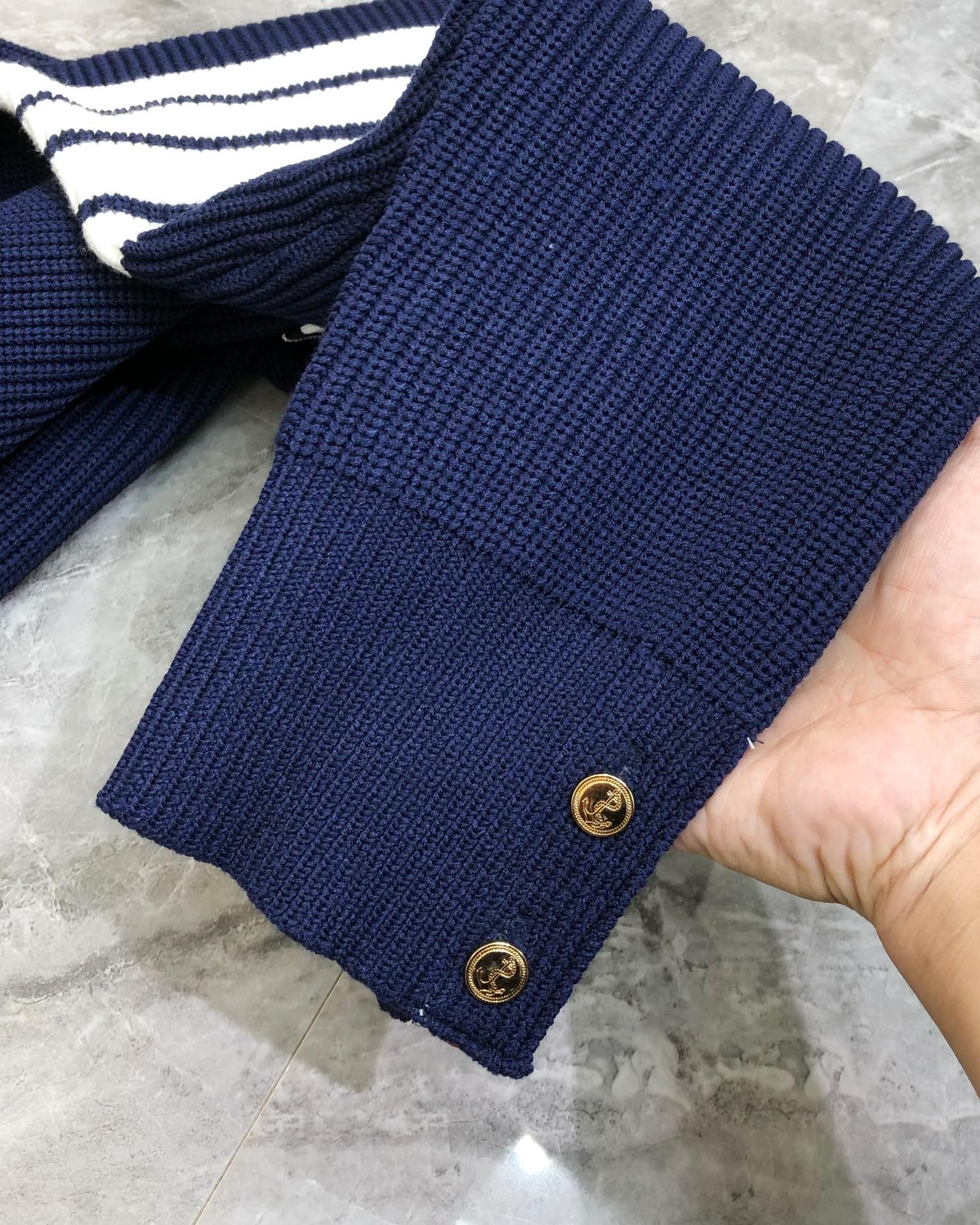 Thom Browne Male Basic Clothing Wool Blue M-xl