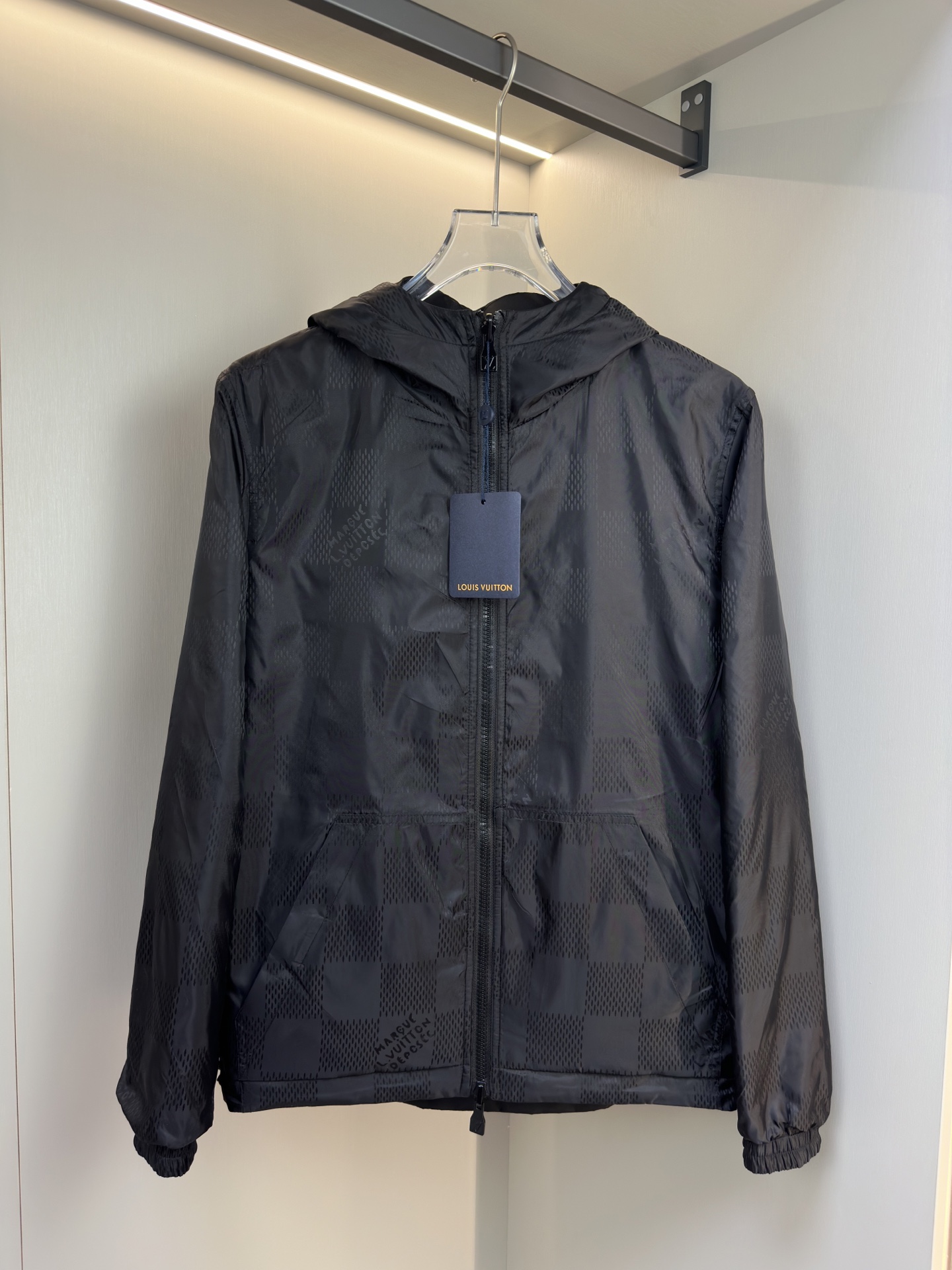 Louis Vuitton Male Jacket Black Plaid S-l