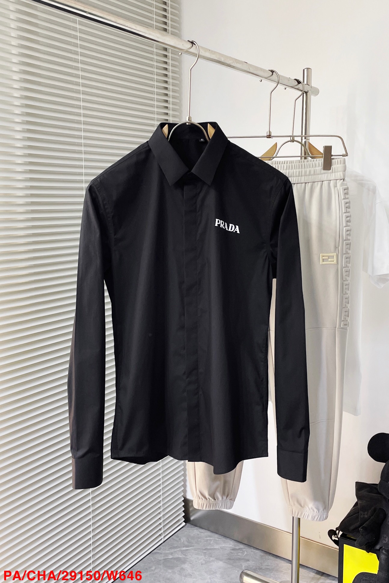 Prada Male Shirt Cotton Slim Fit L