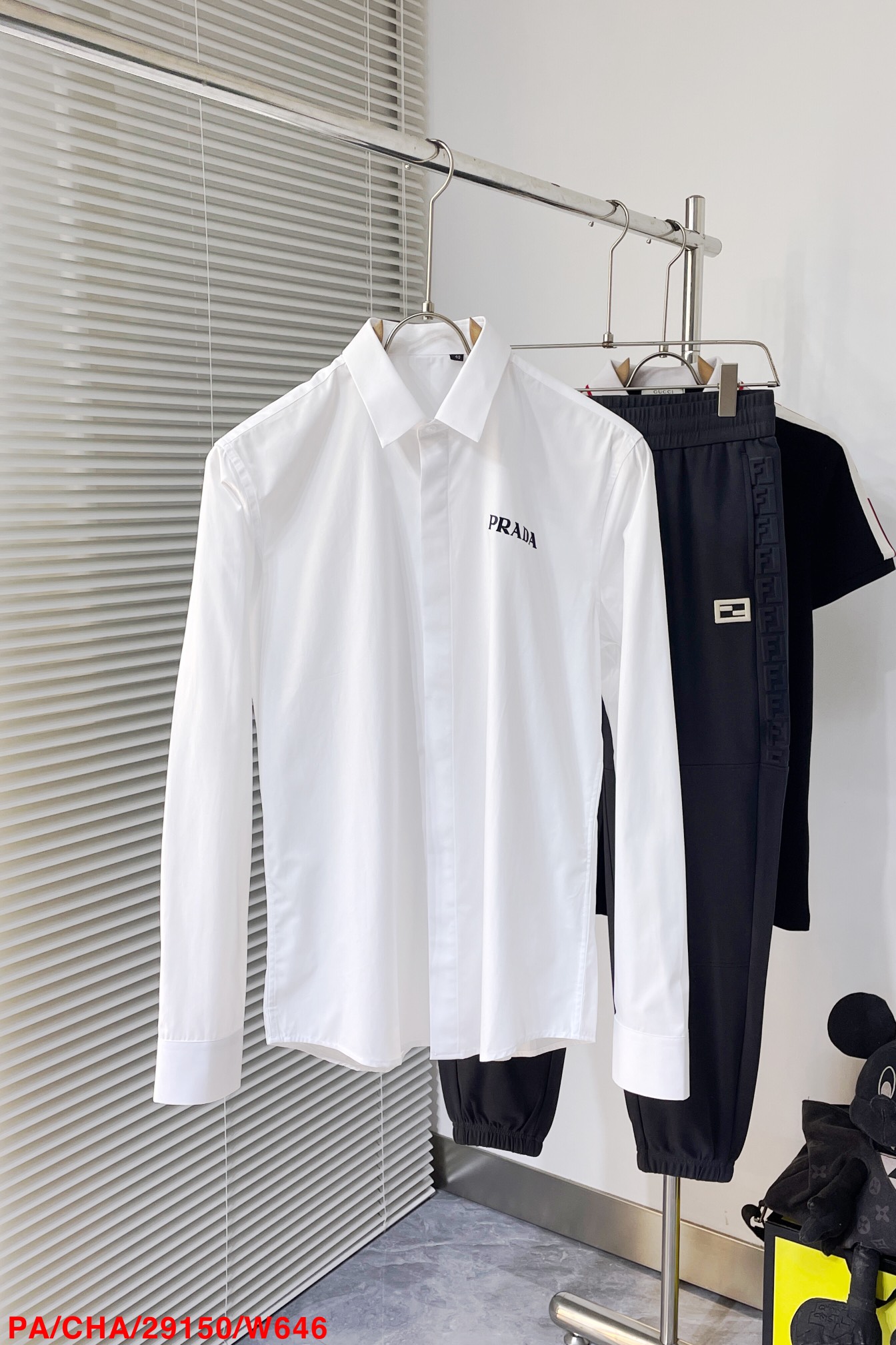 Prada Male Shirt Cotton Slim Fit L