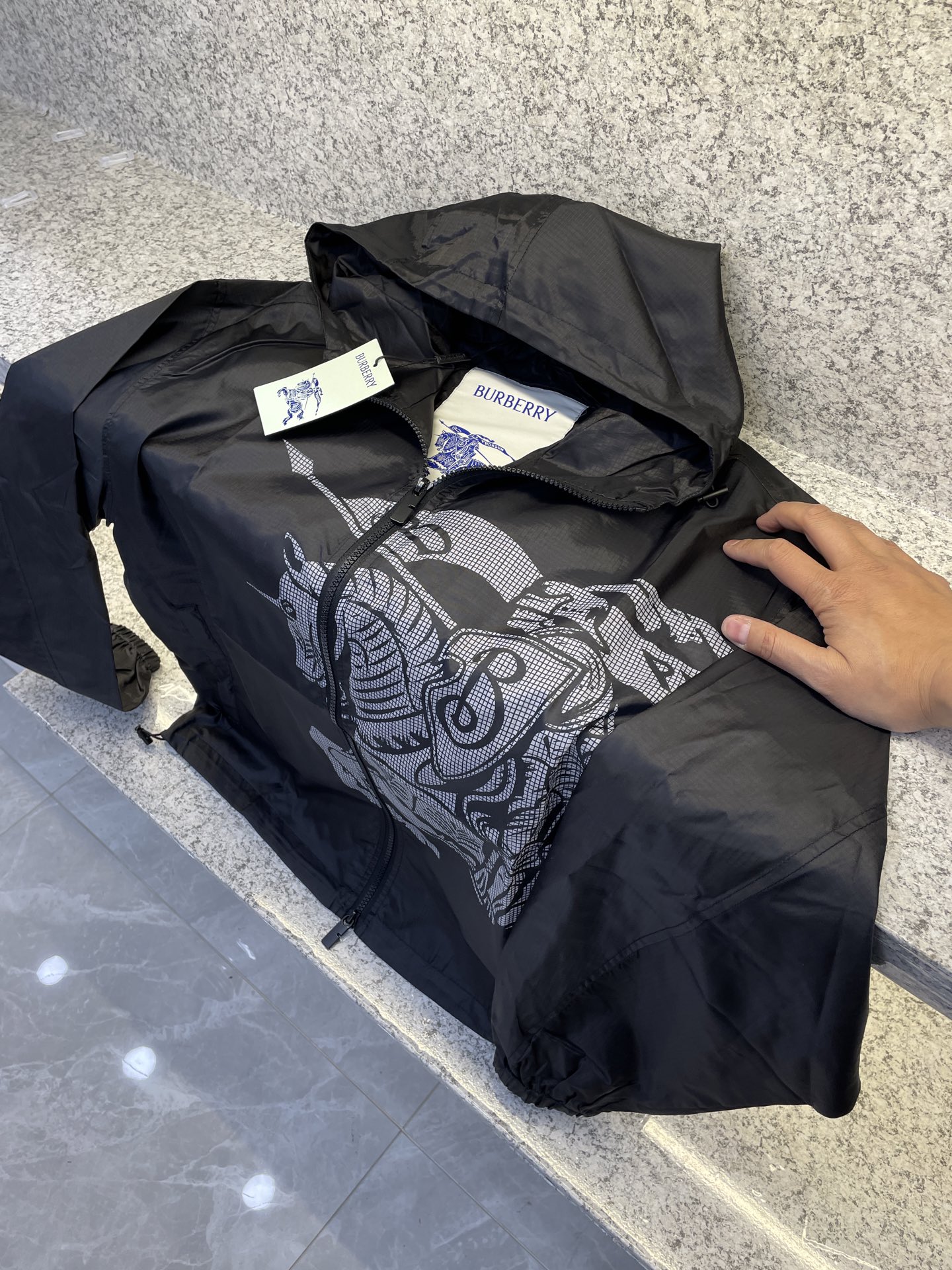 Burberry Male Jacket Black Hooded M-l-xl-xxl-xxxl