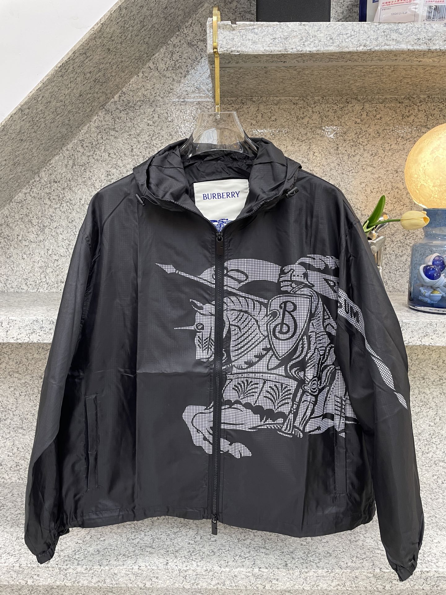 Burberry Male Jacket Black Hooded M-l-xl-xxl-xxxl