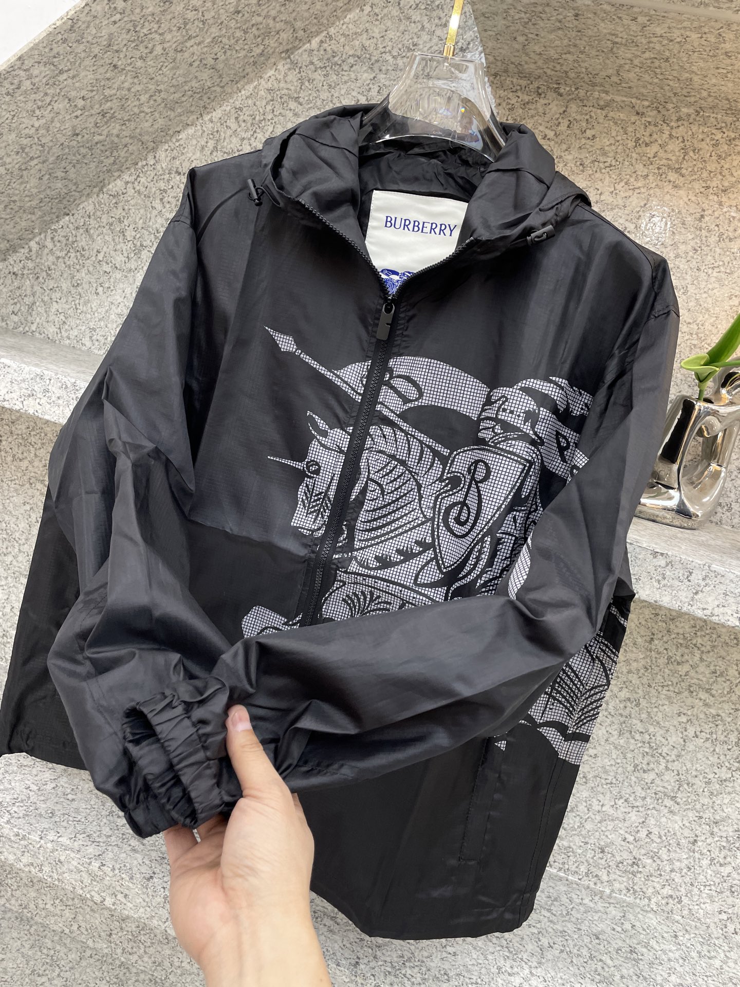 Burberry Male Jacket Black Hooded M-l-xl-xxl-xxxl