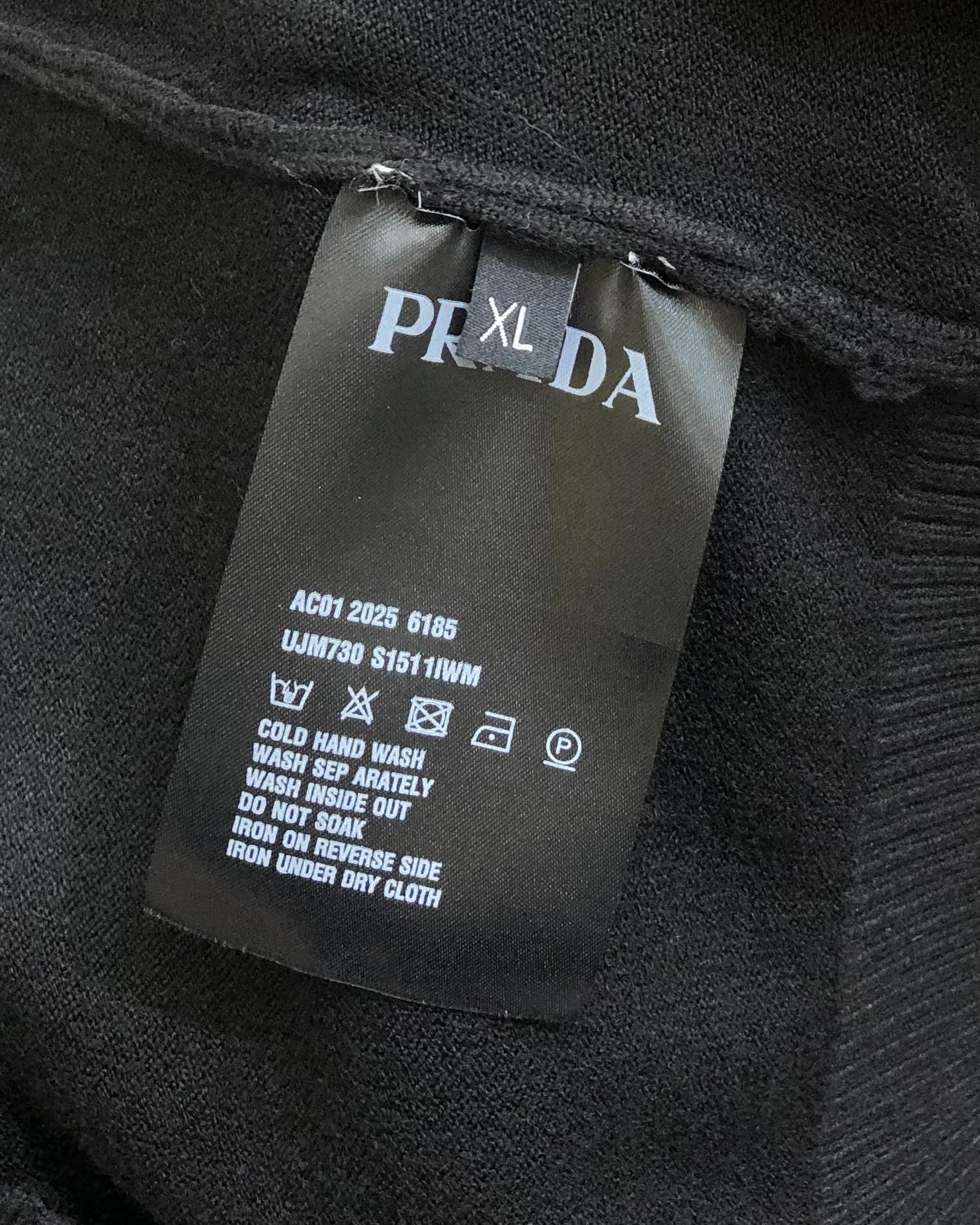 Prada Male Basic Clothing Wool Black M-l-xl