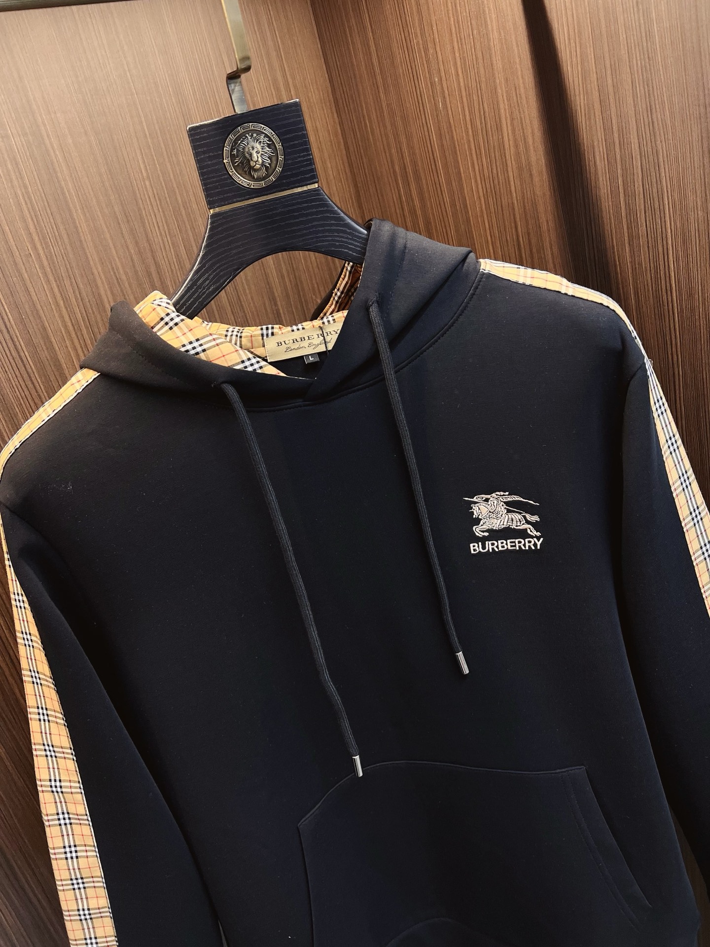 Moncler Male Hoodie Cotton Black Hooded S-m-l-xl
