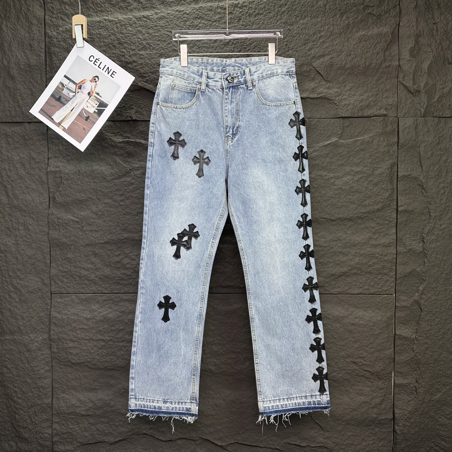 Chrome Hearts Couple Jeans Black Loose Fit