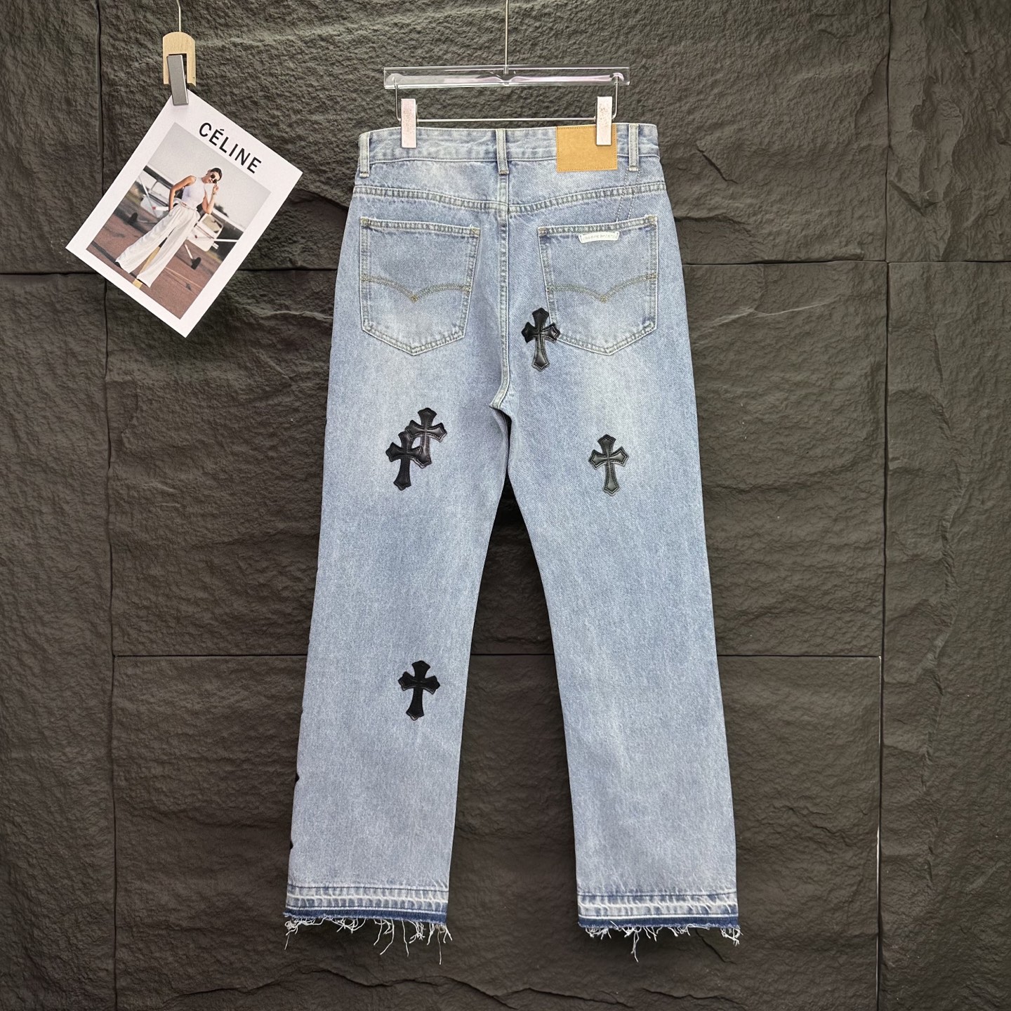 Chrome Hearts Couple Jeans Black Loose Fit