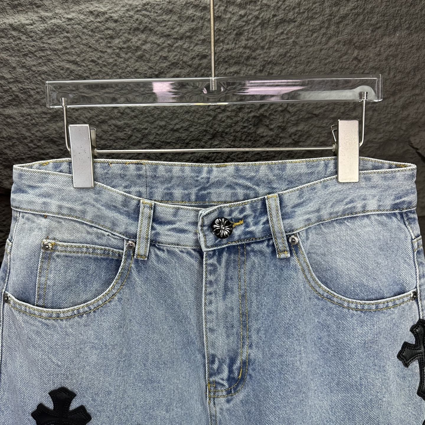 Chrome Hearts Couple Jeans Black Loose Fit