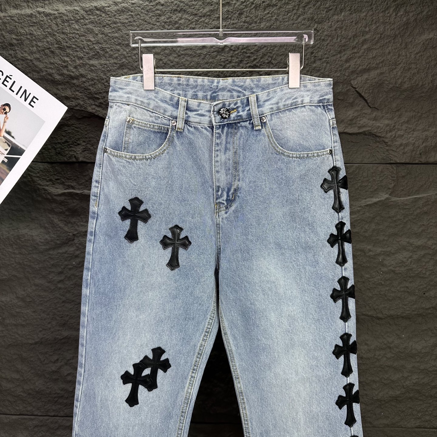 Chrome Hearts Couple Jeans Black Loose Fit