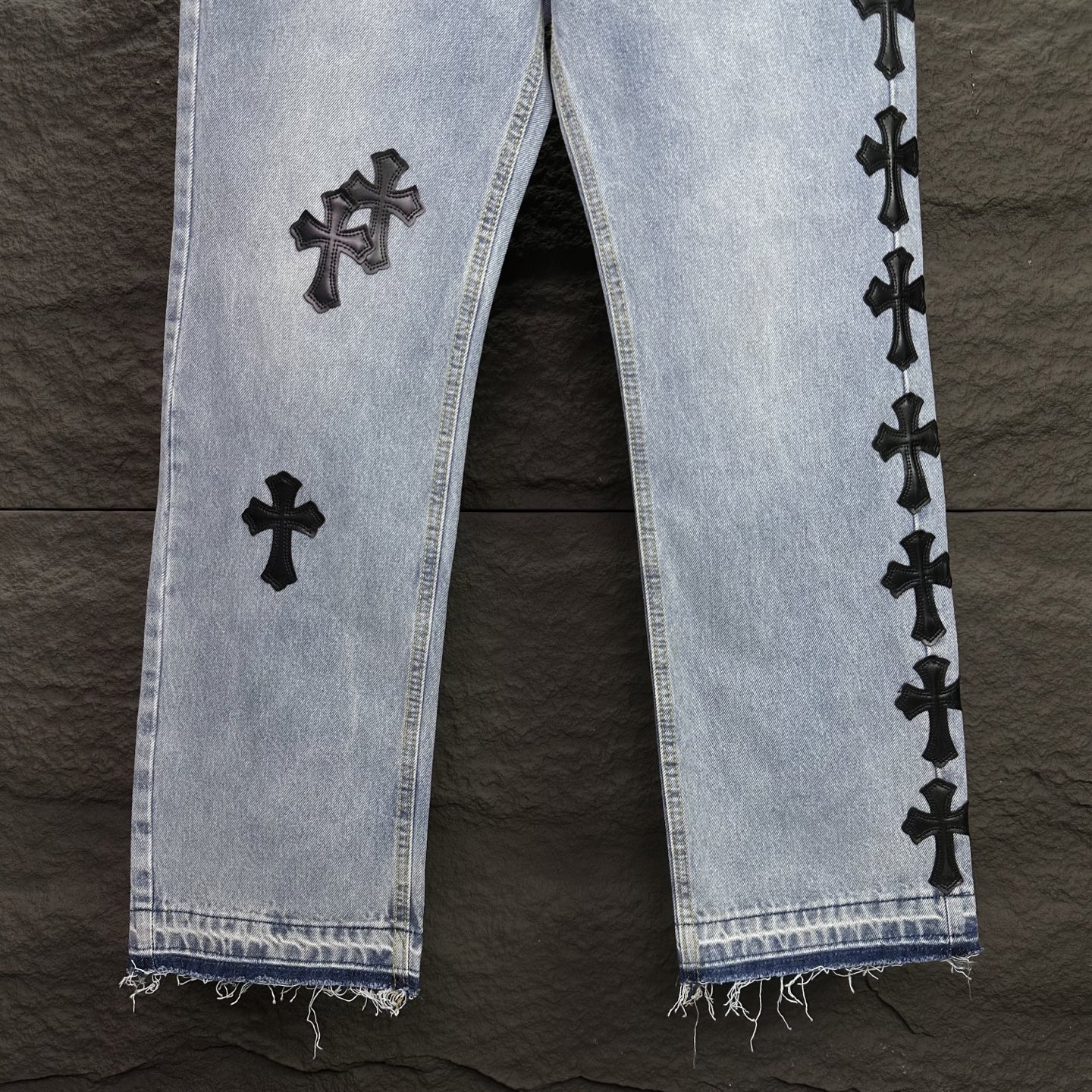 Chrome Hearts Couple Jeans Black Loose Fit
