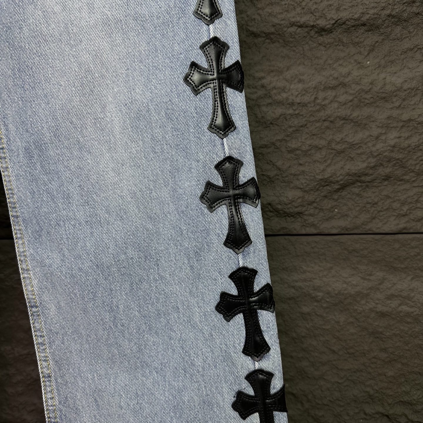 Chrome Hearts Couple Jeans Black Loose Fit