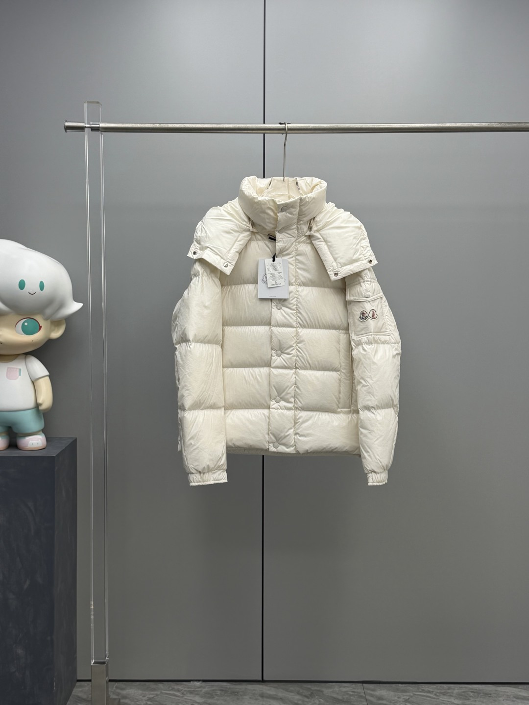 Moncler Down Jacket White Duck Down Black M-l-xl