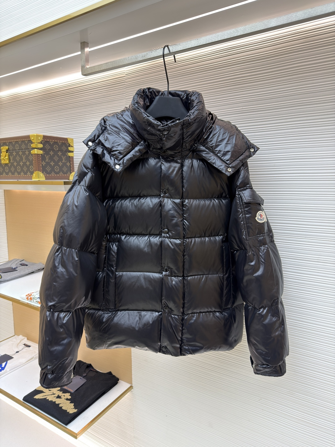 Moncler Down Jacket White Duck Down Black M-l-xl