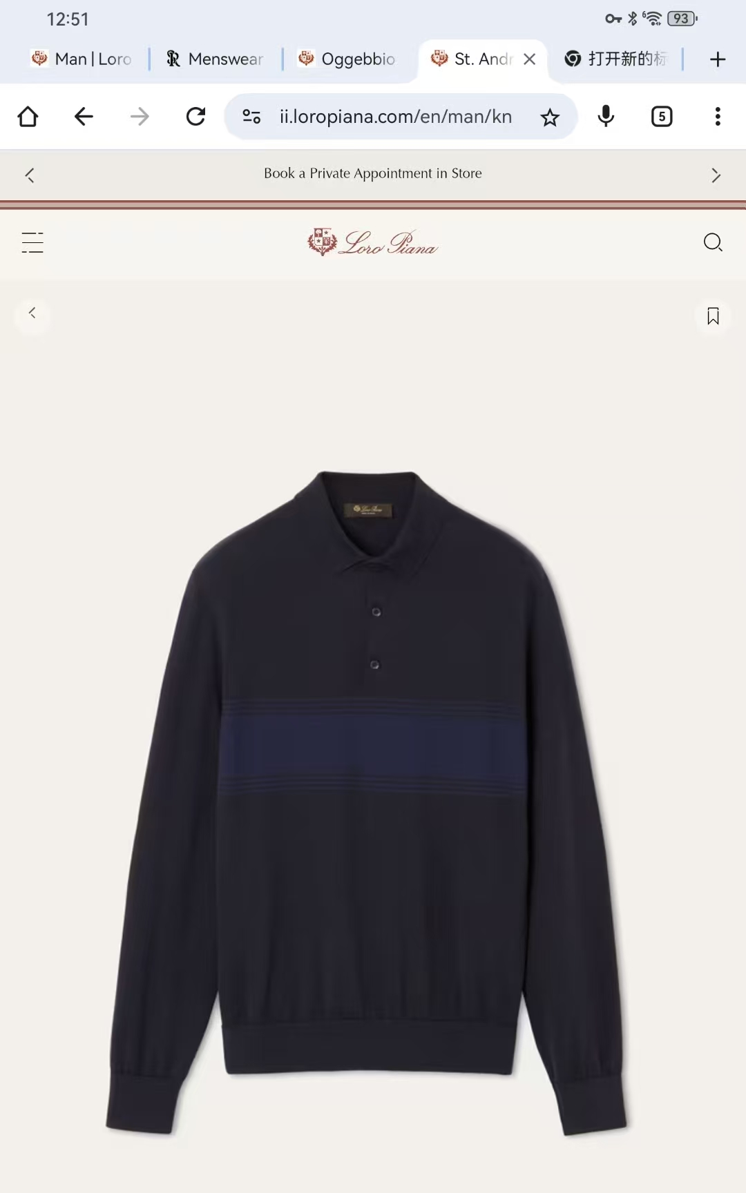 Loro Piana Basic Clothing Wool M-l-xl