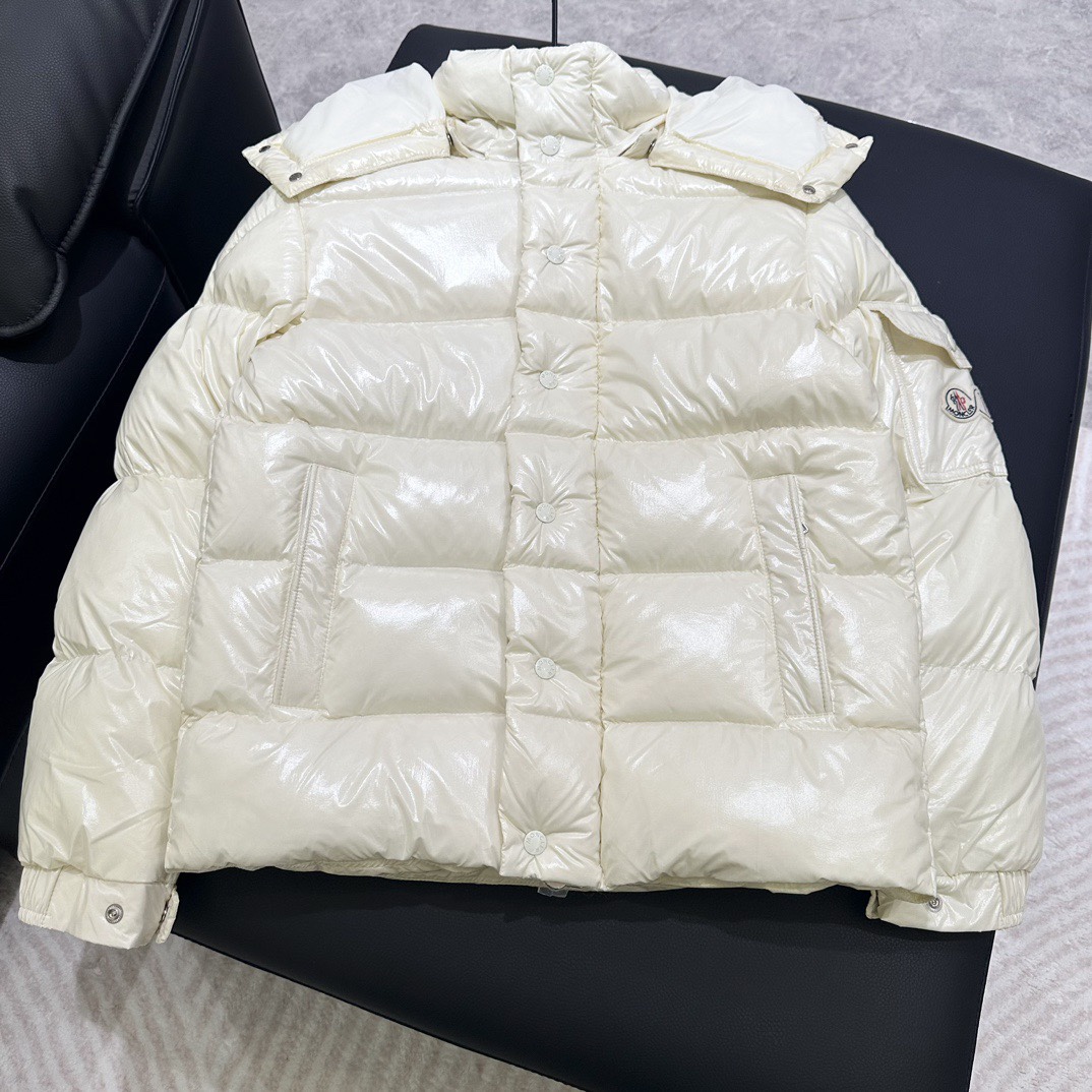 Moncler Down Jacket White Duck Down Black M-l-xl