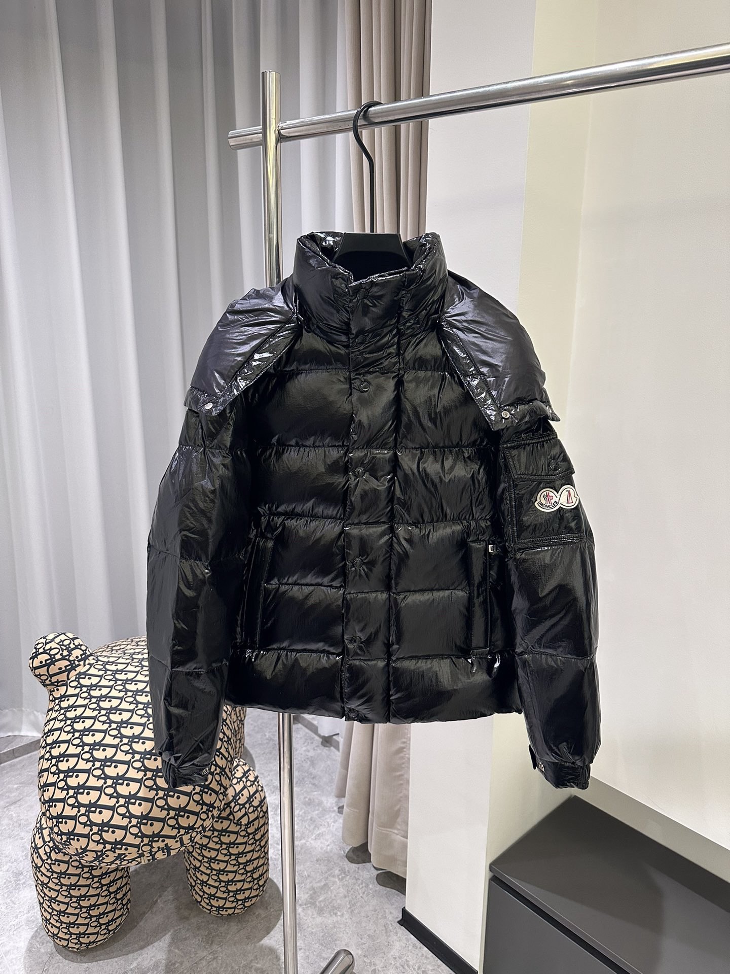 Moncler Down Jacket White Duck Down Black M-l-xl